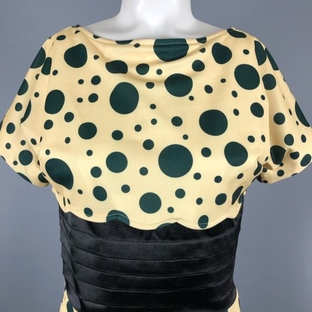 Tatyana – Bettie Page Spotty Pin Up Wiggle Midi Pencil Dress Size L - Picture 6 of 10